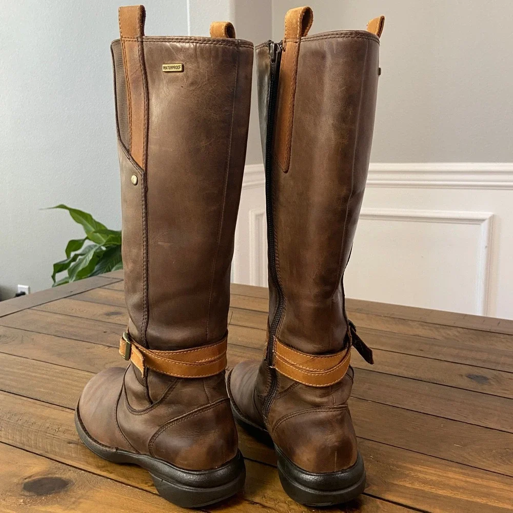 Merrell Cinnamon Waterproof Brown Leather Tall Boots Womens 6 J56034